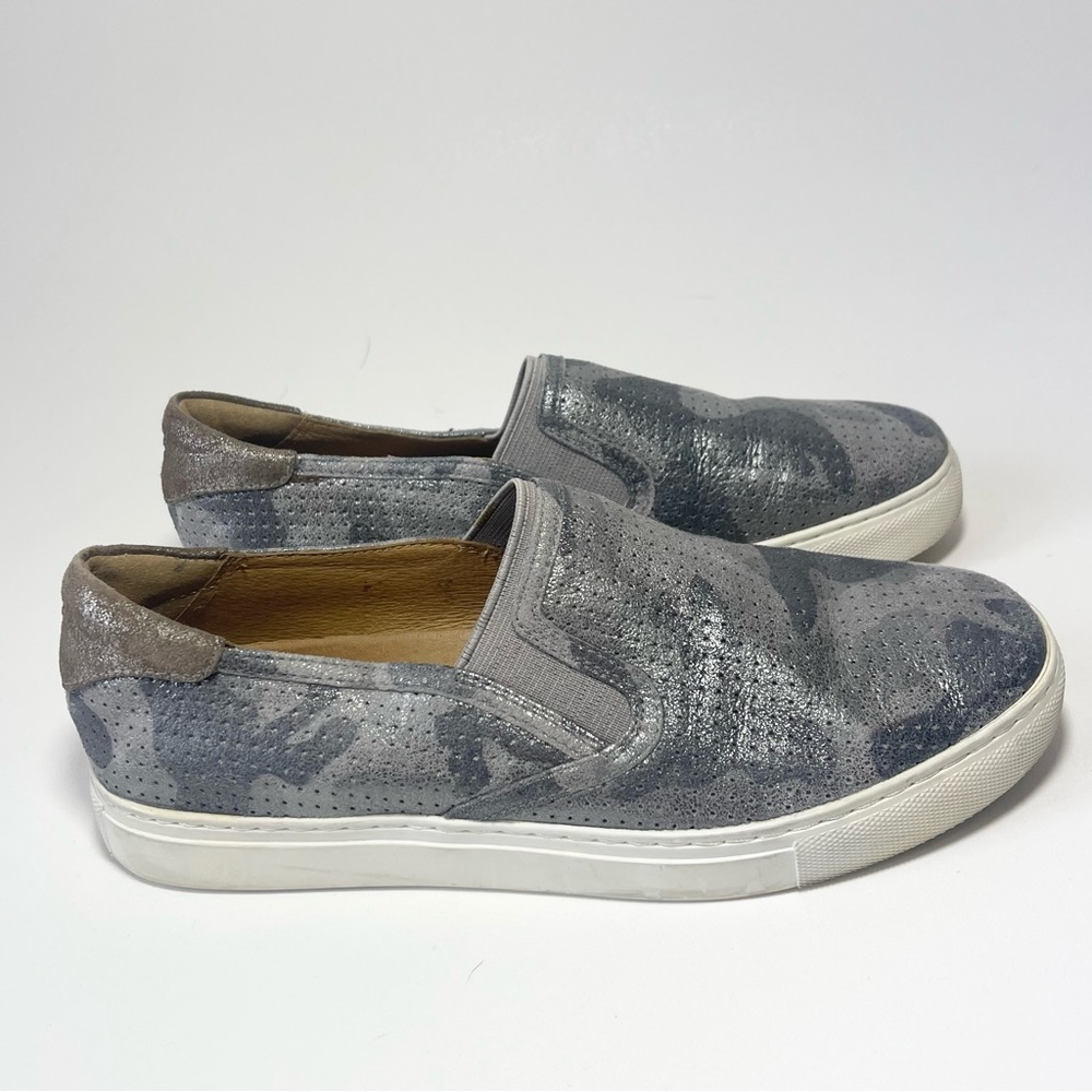 Trask Lillian Metallic Slip On Sneaker Water Resistant Camo Leather Size 6.5
